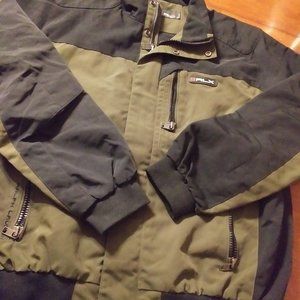 Rlx Ralph Lauren Mens Black Green Winter Outdoor Hunting Coat Jacket Sz XL